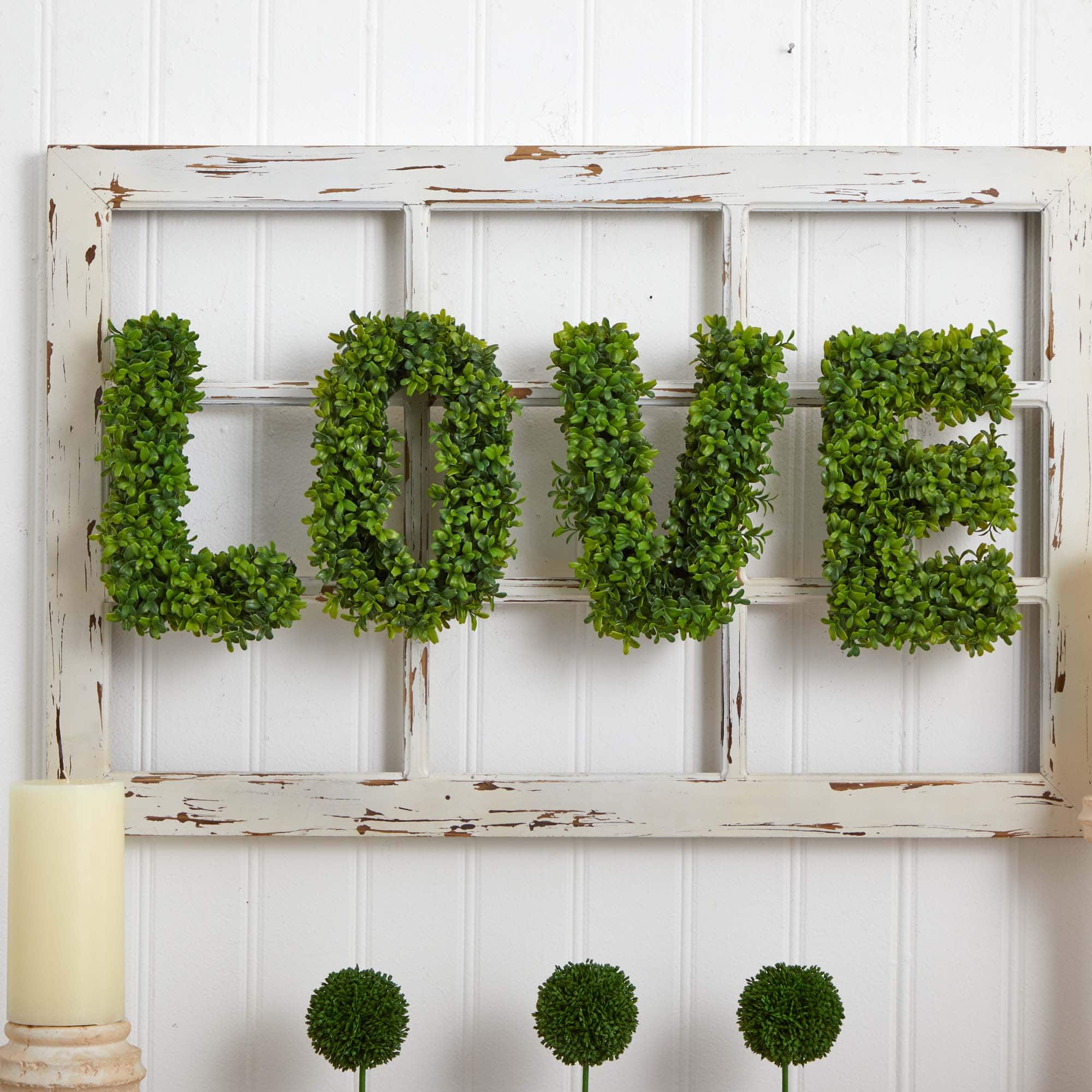 12" LOVE Boxwood Wall Decoration